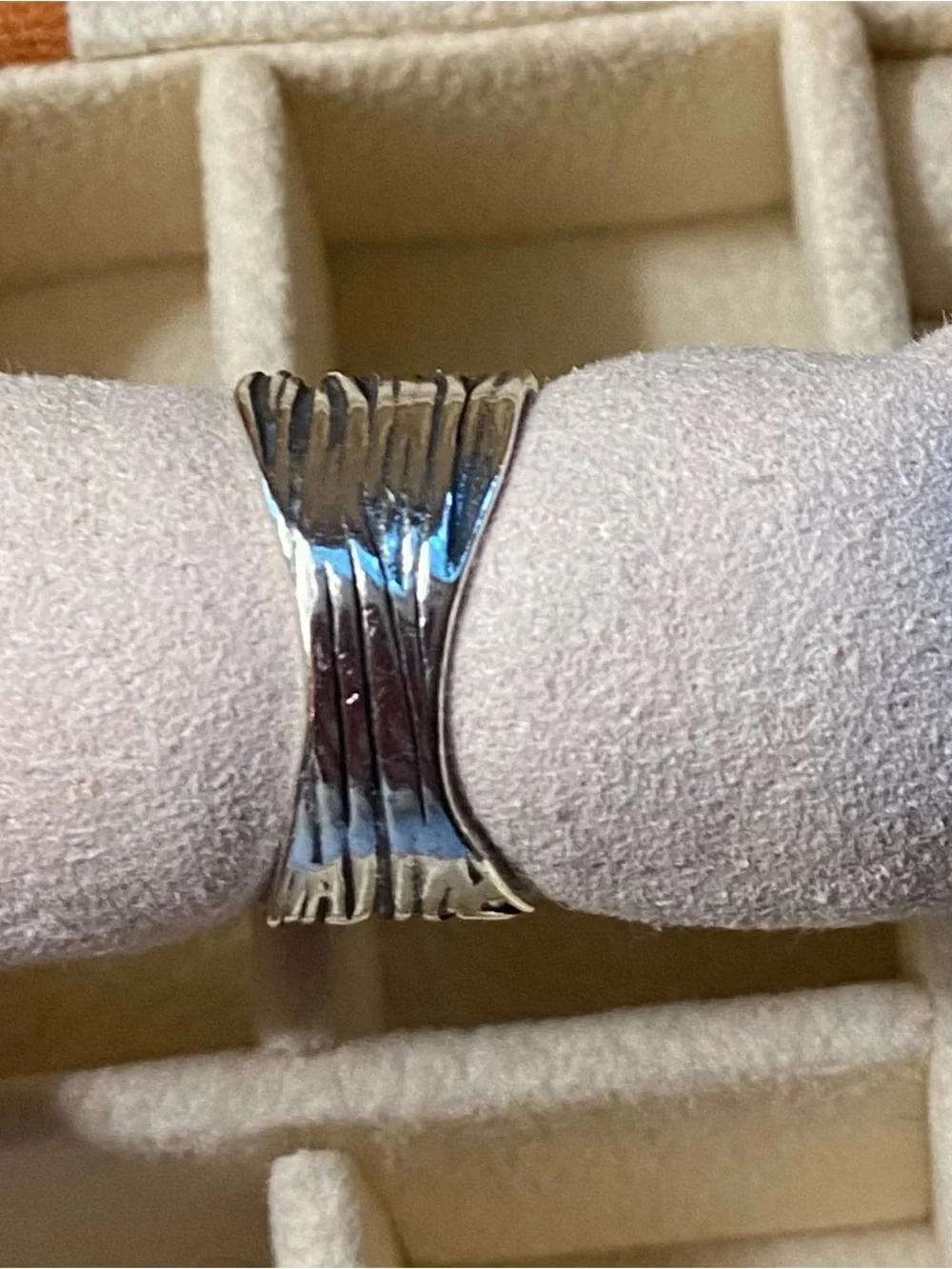 Designer B Israel 925 Sterling Silver Modernist Pearl Ring